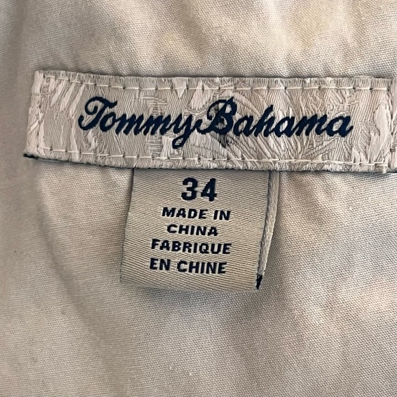Tommy Bahama Men’s Linen Blue & White Tropical Print Golf Shorts Size 34 - Picture 11 of 14